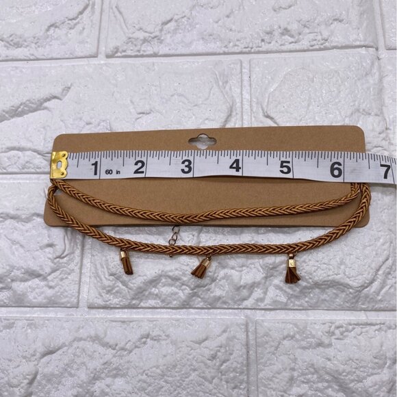 JT Choker Necklace Womens Camel Braided Tassel Adjustable Jewelry - Picture 4 of 7